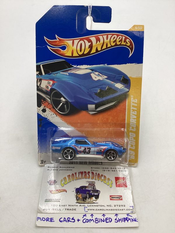 2011 Hot wheels #4 69 Copo Corvette Blue 12F For Discount