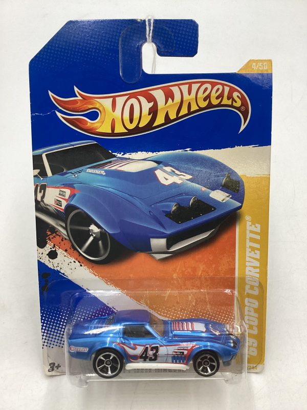 2011 Hot wheels #4 69 Copo Corvette Blue 12F For Discount