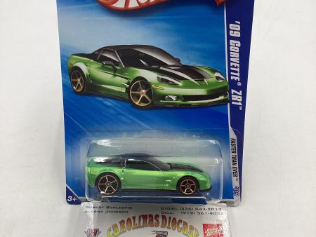 2009 Hot Wheels #135 09 Corvette ZR1 Green 18D on Sale