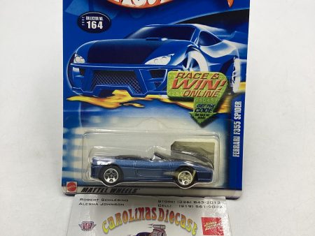 2002 Hot Wheels #164 Ferrari F355 Spider Blue on Sale