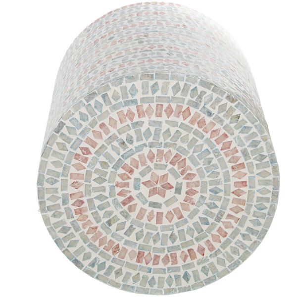 Stool Alexandra House Living Multicolour Mother of pearl 35 x 40 x 35 cm Discount