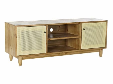 TV furniture DKD Home Decor Brown 140 x 38 x 53 cm Fir Natural Rattan Online Hot Sale