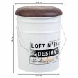 Bucket Alexandra House Living White Hemp Metal Fir wood 35 x 31 x 40 cm With lid With handle Online now