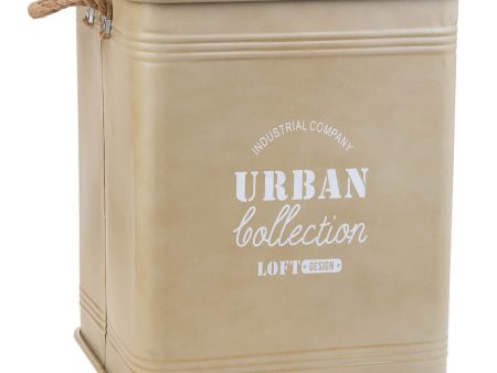 Laundry basket Alexandra House Living Urban Beige Hemp Metal Fir wood Online