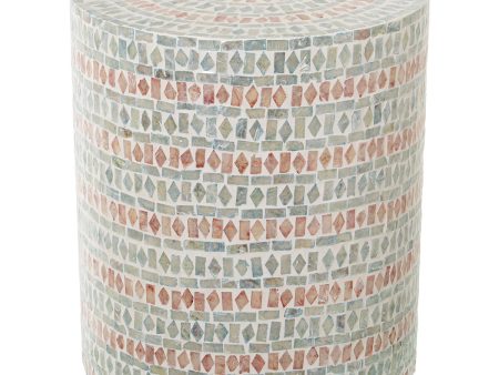 Stool Alexandra House Living Multicolour Mother of pearl 35 x 40 x 35 cm Discount