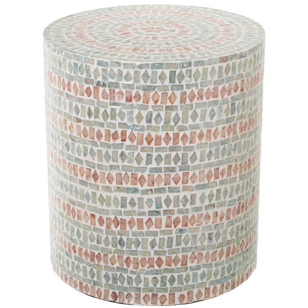 Stool Alexandra House Living Multicolour Mother of pearl 35 x 40 x 35 cm Discount