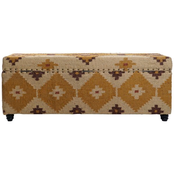 Chest Home ESPRIT Beige Mustard Cotton 120 x 40 x 45 cm Online Sale