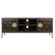 TV furniture DKD Home Decor 140 x 40 x 55 cm Black Metal Acacia Online now