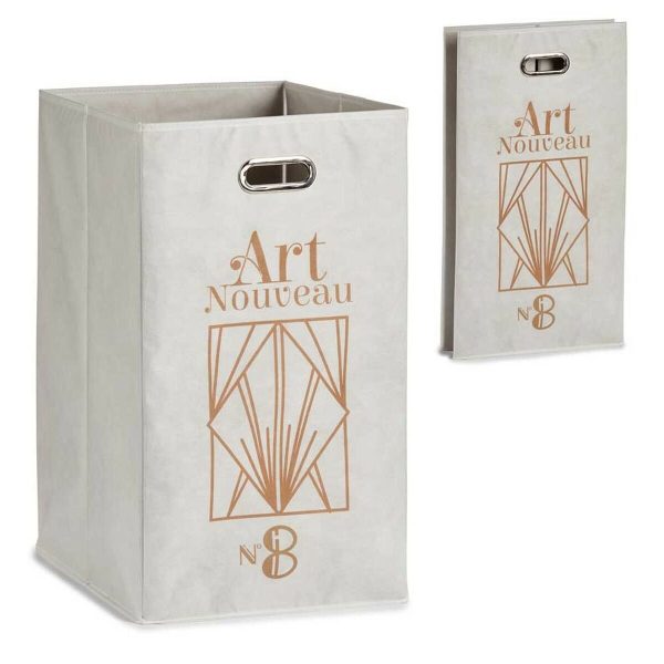 Basket Art Nouveau White Golden Cardboard 60 L 35 x 57 x 35 cm (12 Units) Online now