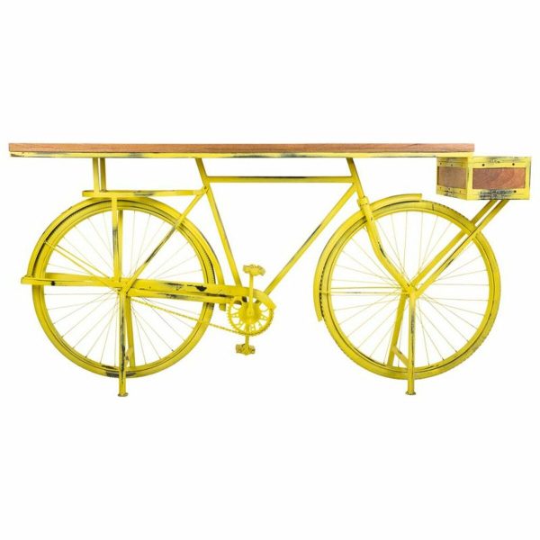 Hall Alexandra House Living Bike Yellow Iron Mango wood 46 x 93 x 187 cm For Sale