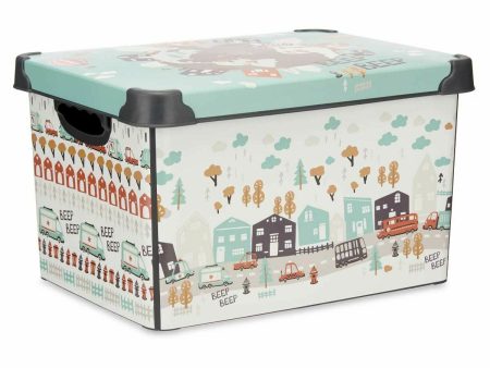 Storage Box with Lid Children s Road 22 L Plastic 29,5 x 23,5 x 39,5 cm (12 Units) Cheap