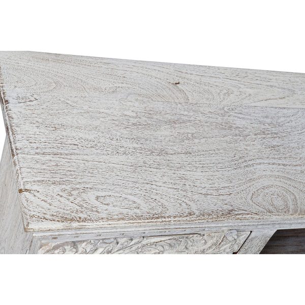 TV furniture DKD Home Decor 8424001858347 Metal White Mango wood 160 x 40 x 65 cm Online now