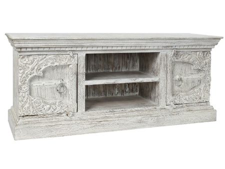 TV furniture DKD Home Decor 8424001858347 Metal White Mango wood 160 x 40 x 65 cm Online now