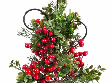 Candle Holder Red Green Metal Plastic Christmas 15 x 15 x 25 cm Sale