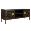 TV furniture DKD Home Decor 140 x 40 x 55 cm Black Metal Acacia Online now