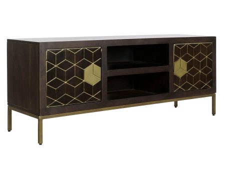 TV furniture DKD Home Decor 140 x 40 x 55 cm Black Metal Acacia Online now