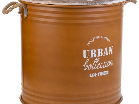 Laundry basket Alexandra House Living Urban Orange Hemp Metal Fir wood For Cheap