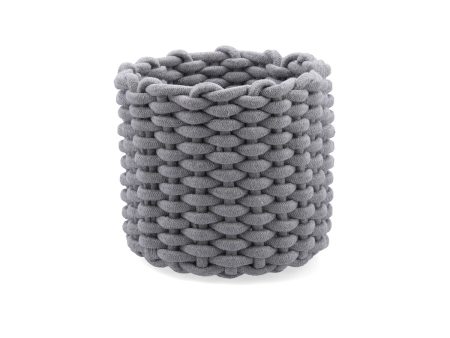 Decorative basket Vinthera Moa Cotton Grey 23 x 21 cm Hot on Sale