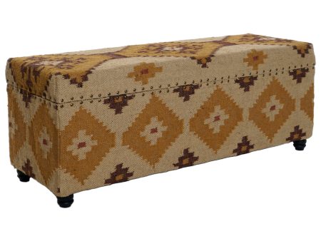 Chest Home ESPRIT Beige Mustard Cotton 120 x 40 x 45 cm Online Sale