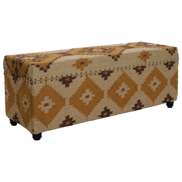 Chest Home ESPRIT Beige Mustard Cotton 120 x 40 x 45 cm Online Sale