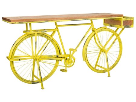 Hall Alexandra House Living Bike Yellow Iron Mango wood 46 x 93 x 187 cm For Sale