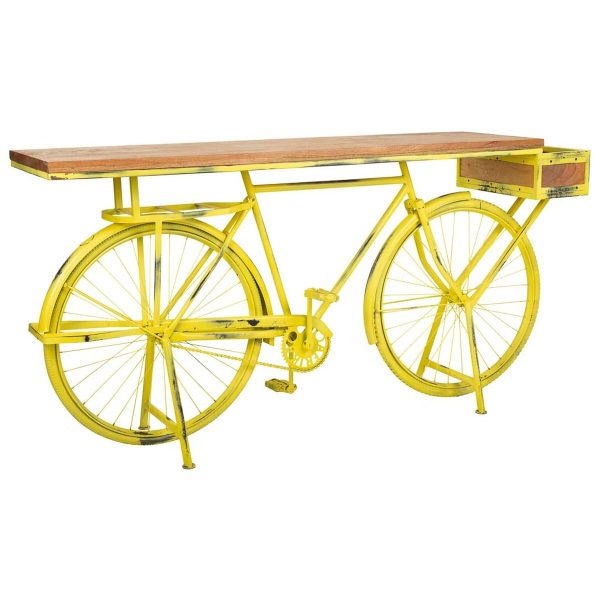 Hall Alexandra House Living Bike Yellow Iron Mango wood 46 x 93 x 187 cm For Sale