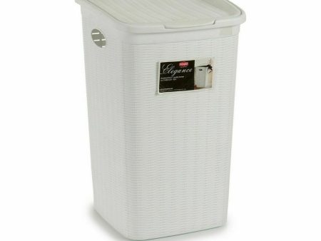 Laundry Basket Stefanplast Elegance White Plastic 50 L 36,5 x 54,5 x 38 cm (6 Units) For Cheap