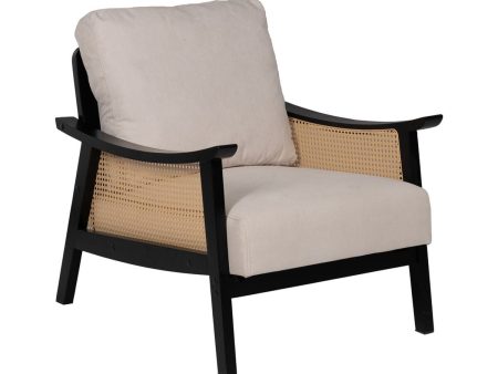 Armchair Black Beige Polyethylene Rubber wood MDF Wood Foam 100 % polyester 69,5 x 83 x 80 cm on Sale