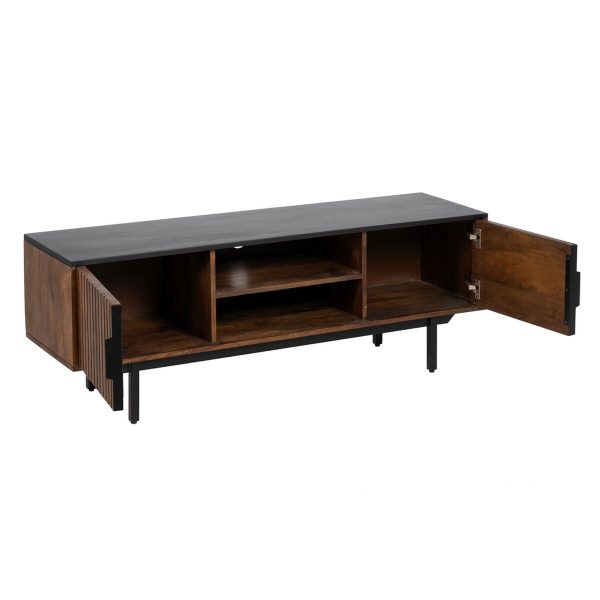 TV furniture ABNER Brown Black Iron Mango wood 140 x 40 x 50 cm Online