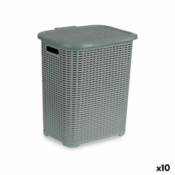 Laundry Basket Grey Plastic 42 L 34,5 x 48 x 41 cm (10 Units) on Sale