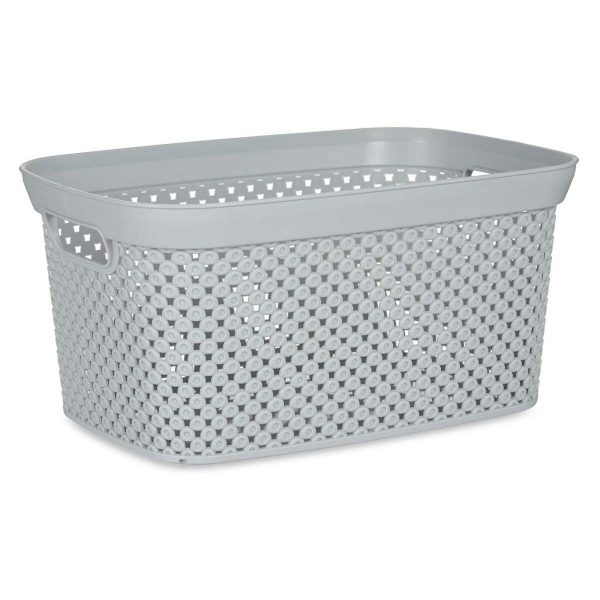 Laundry Basket Grey Plastic 10 L 24 x 17 x 35 cm (24 Units) Cheap