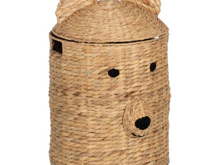 Basket Black Beige Natural Fibre 39 x 39 x 60 cm For Discount