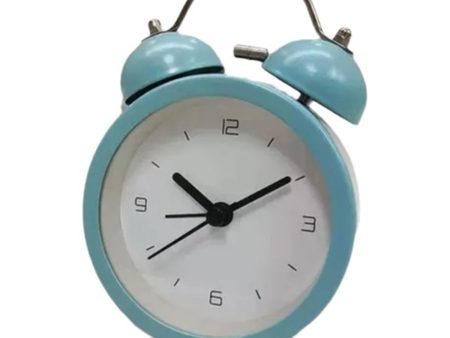 Analogue Alarm Clock Romimex Blue Metal 9 x 12 x 5 cm Online Hot Sale