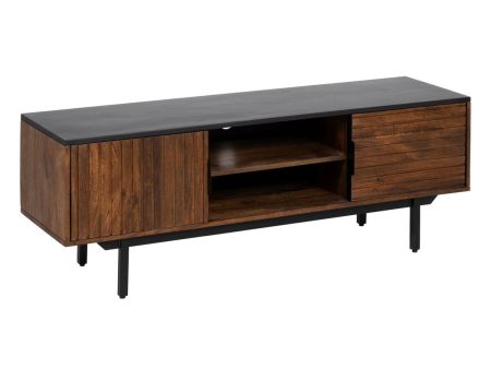 TV furniture ABNER Brown Black Iron Mango wood 140 x 40 x 50 cm Online