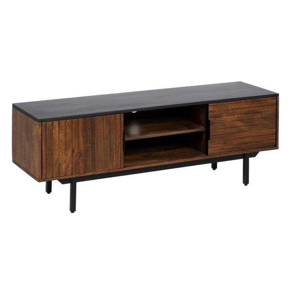 TV furniture ABNER Brown Black Iron Mango wood 140 x 40 x 50 cm Online