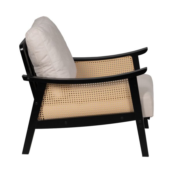 Armchair Black Beige Polyethylene Rubber wood MDF Wood Foam 100 % polyester 69,5 x 83 x 80 cm on Sale