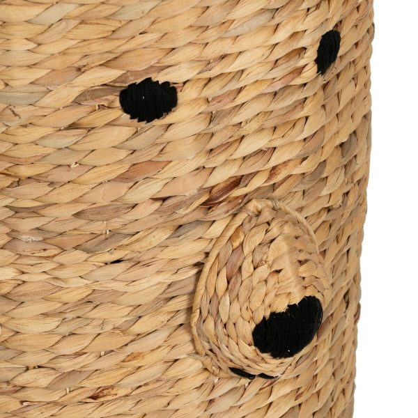 Basket Black Beige Natural Fibre 39 x 39 x 60 cm For Discount