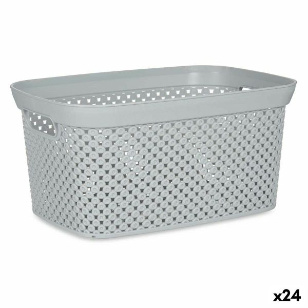 Laundry Basket Grey Plastic 10 L 24 x 17 x 35 cm (24 Units) Cheap