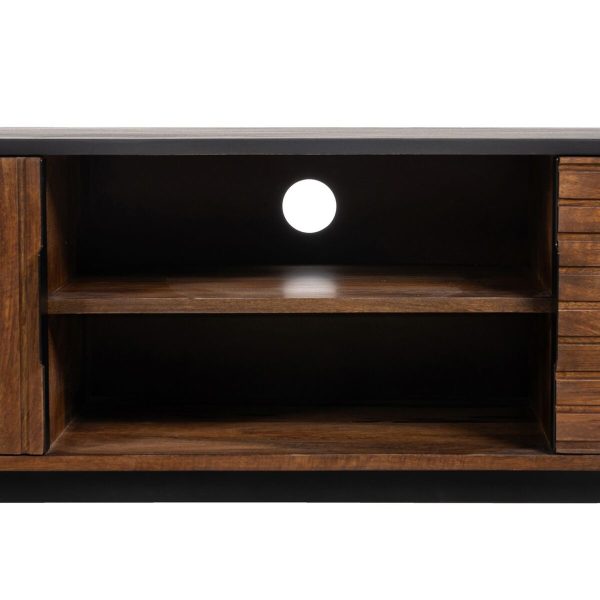 TV furniture ABNER Brown Black Iron Mango wood 140 x 40 x 50 cm Online