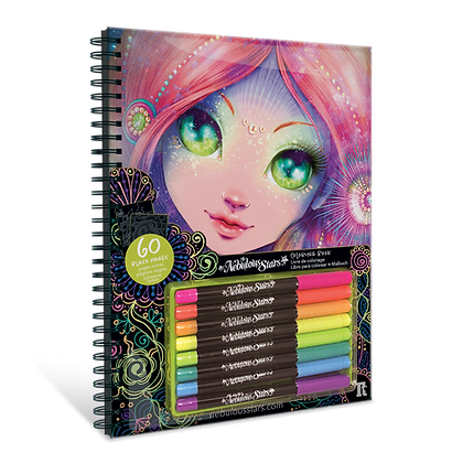 NEBULOUS STARS BLACK PAGES COLORING BOOK - CORALIA (NEON PENS) For Sale