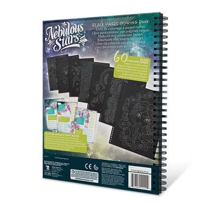 NEBULOUS STARS BLACK PAGES COLORING BOOK - CORALIA (NEON PENS) For Sale